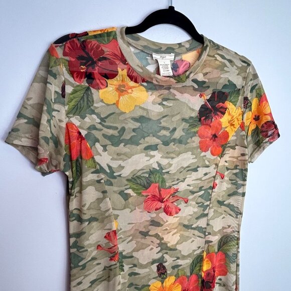NYC‎ sheer/mesh floral camo swim cover up size large - Picture 5 of 8
